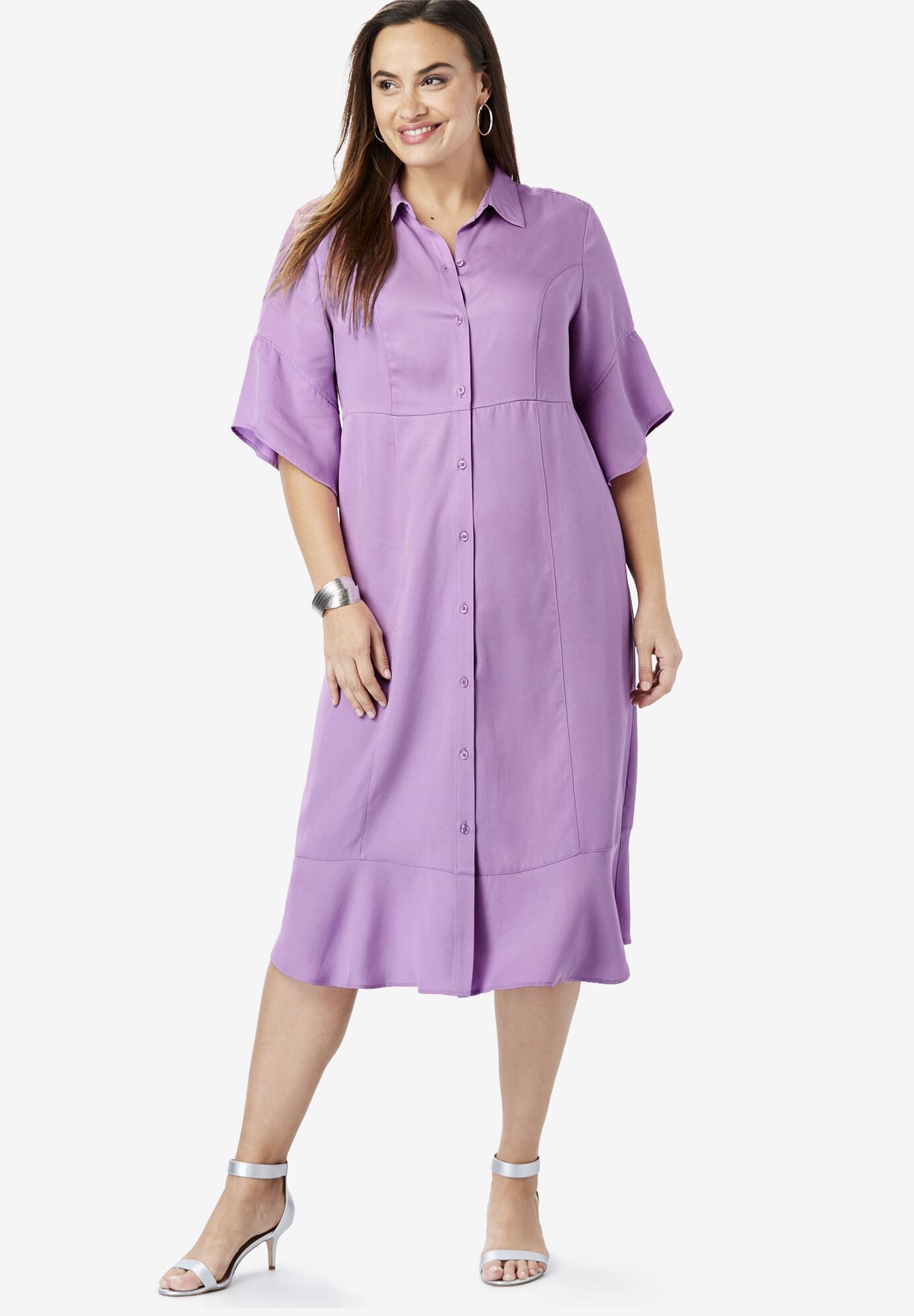 Lane Bryant Purple Knee Length Dress